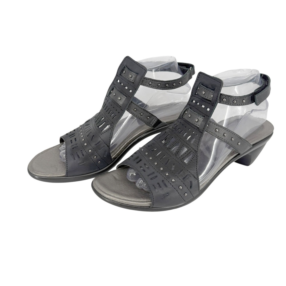 Naot Vogue Cage Gladiator Sandal Size 42 11 Black Leather Laser Cut Studded